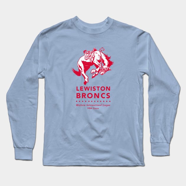 Defunct Lewiston Broncs - Minor League Baseball 1954 Long Sleeve T-Shirt by LocalZonly